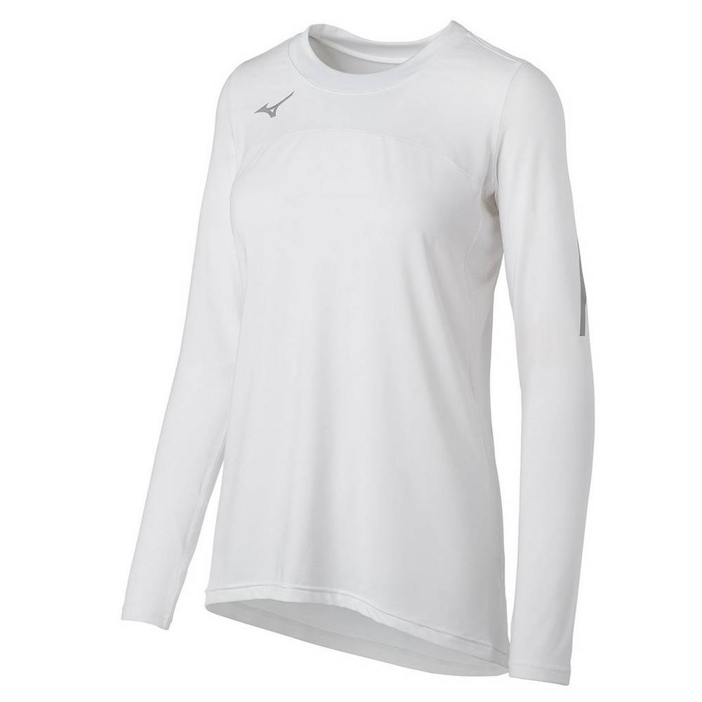 Maglia Mizuno Pallavolo Techno VII Long Sleeve Donna - Bianche - 45973-GDVM